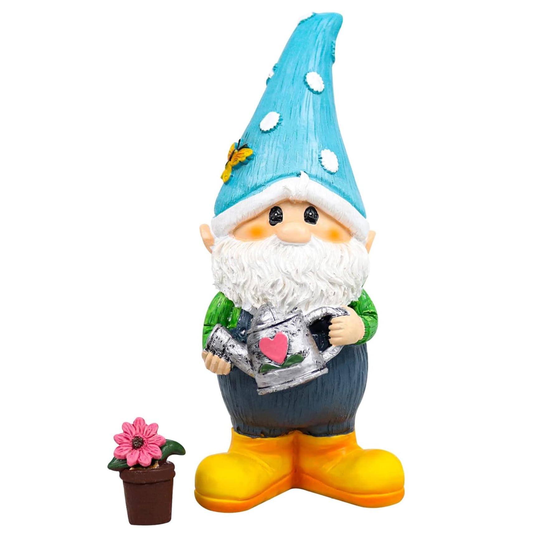 Gnome Statue Garden Gnomes Colorful Adorable Self-Standing Gnome Figurines with Cute Expressions & Clothes Weather-Resistant Resin Ornaments for Indoor Outdoor Male