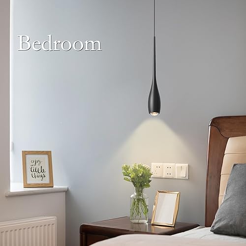 Miniatura 8 de Lámpara colgante negra para isla de cocina, lámparas colgantes LED regulables, pequeña lámpara colgante industrial moderna para sobre fregadero,