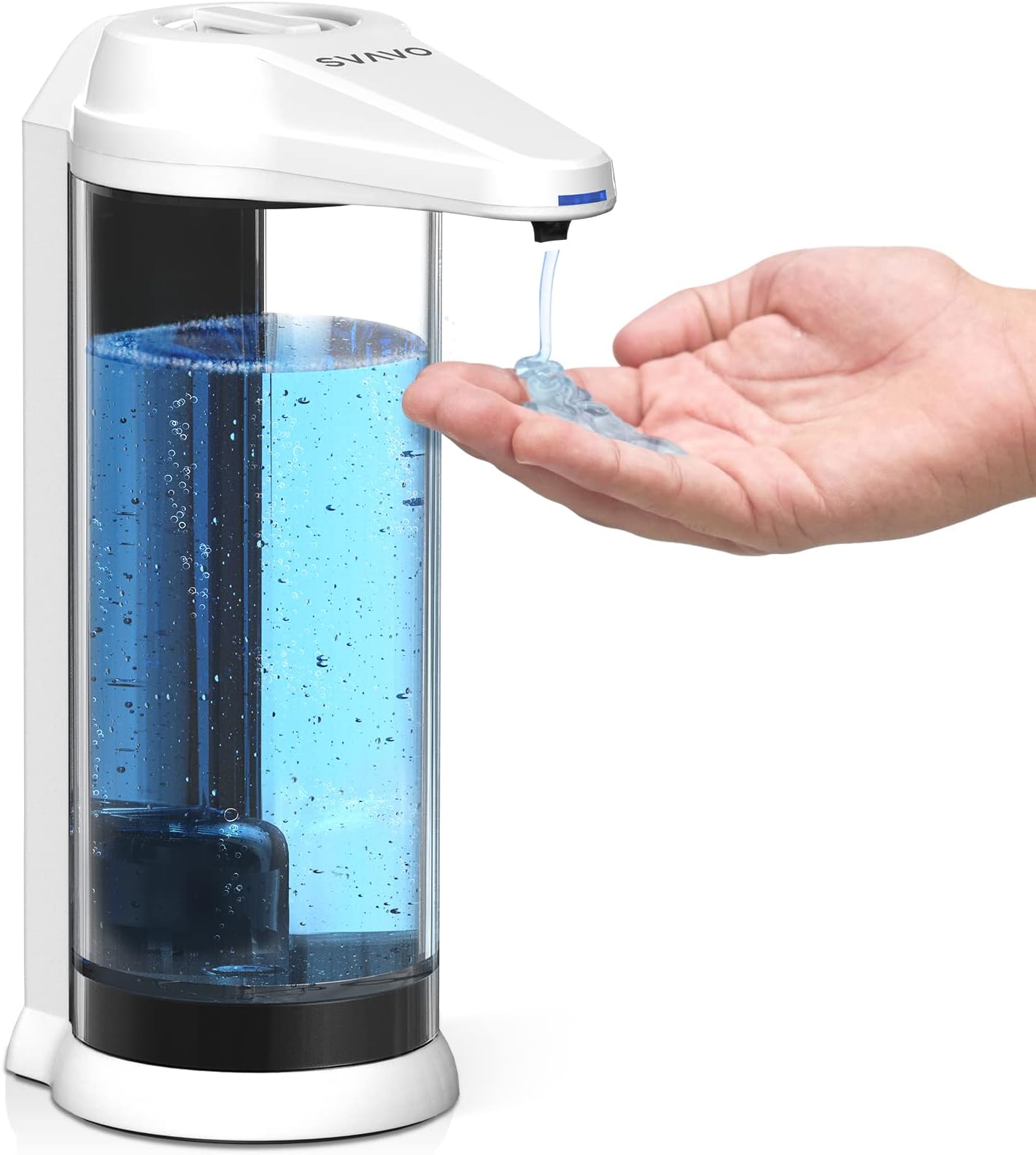 Automatic Soap Dispenser, 500ml/17OZ, 8 Levels Volume Control, Dish Soap Pump Touchless Hand Sanitizer Dispenser for Kids Bathroom Kitchen Commercial, White