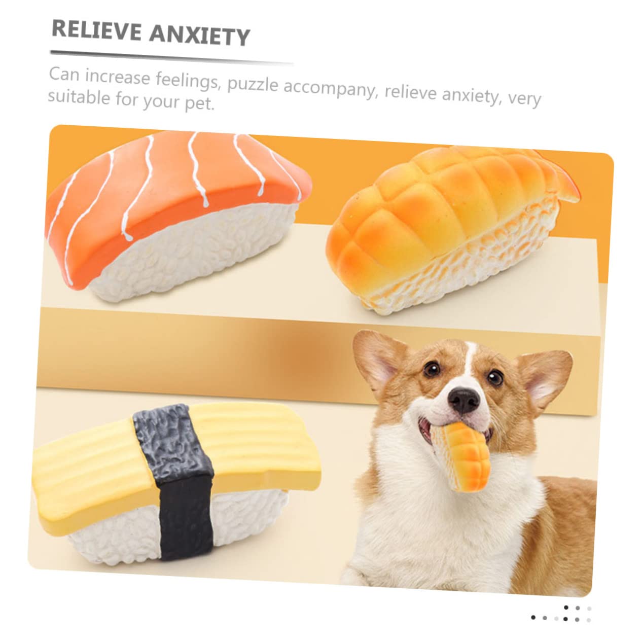 FRCOLOR 9piezas Juguetes De Masticación para Perros Juguetes Interactivos para Cachorros Diseño De Sushi Divertido Resistente y Limpieza para Jugar Casa