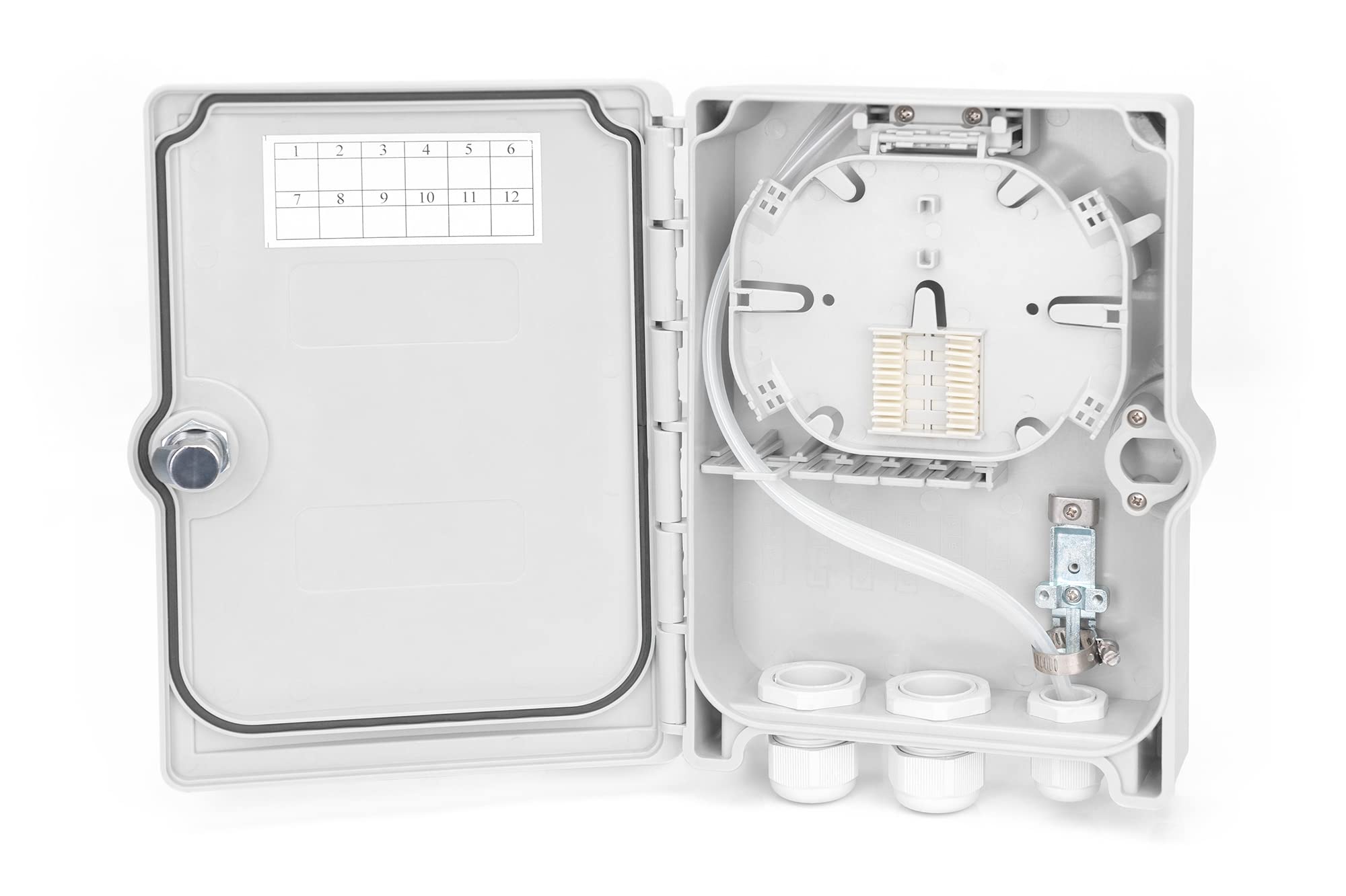 DIGITUS LWL-Distributionsbox für Außen – für 6 SC-Duplex-Kupplungen – Grau