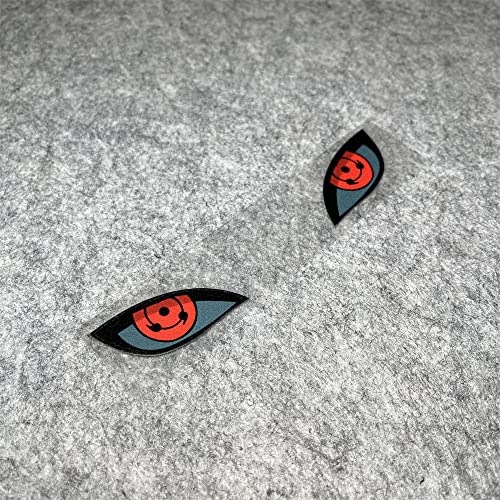 Peeping Eyes Car Styling Stickers for Anime Rubbish Metempsychosis Sharingan Rinnegan Cartoon Tape Motorcycle Auto Body Decal Reflective (Length 130mm, C)