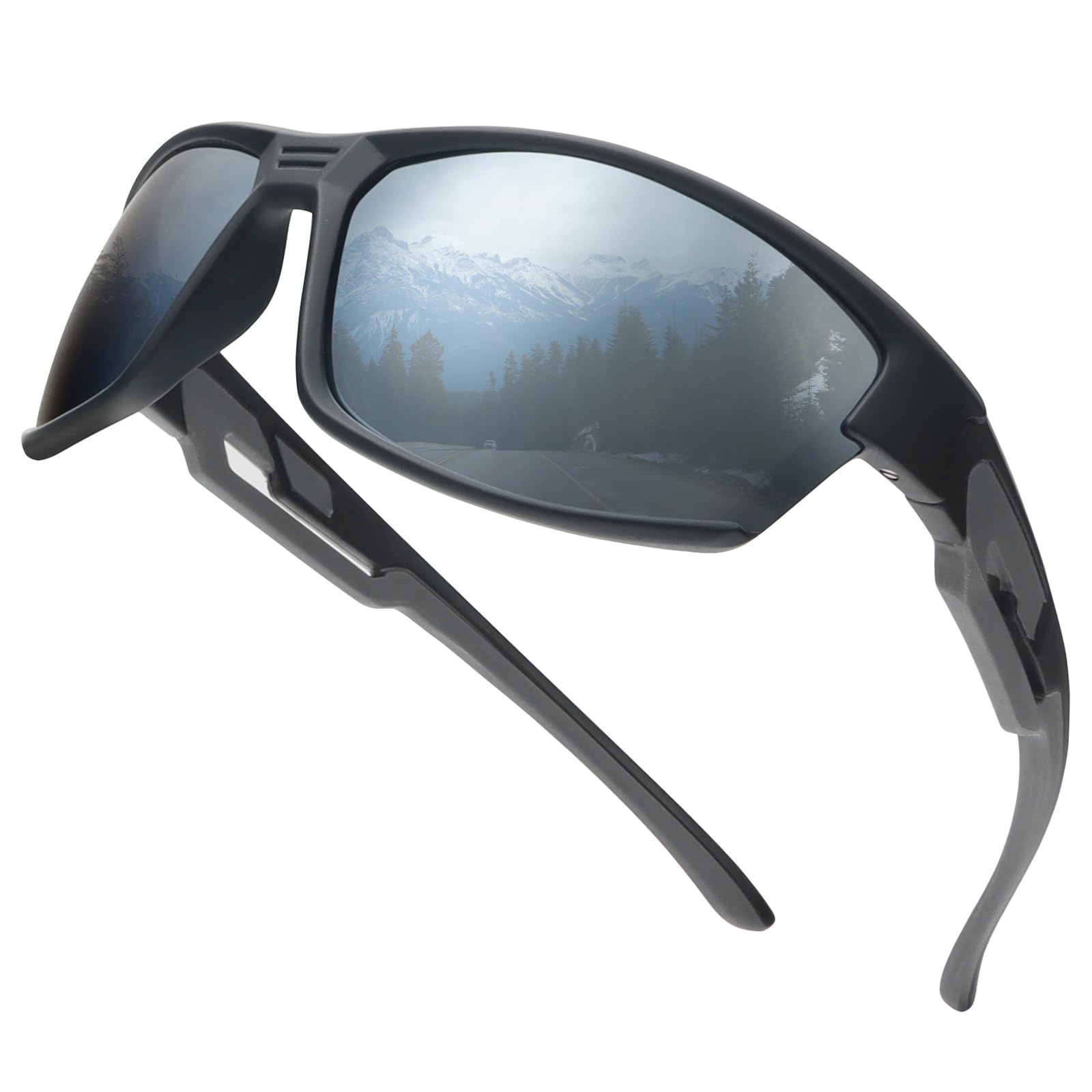 UVTQSSP Sportbrille Fahrradbrille Polar isierte Sonnenbrille UV400 Herren Damen TR 90 Gestaltung Ultraleichte Schutz-Schnelle Brille