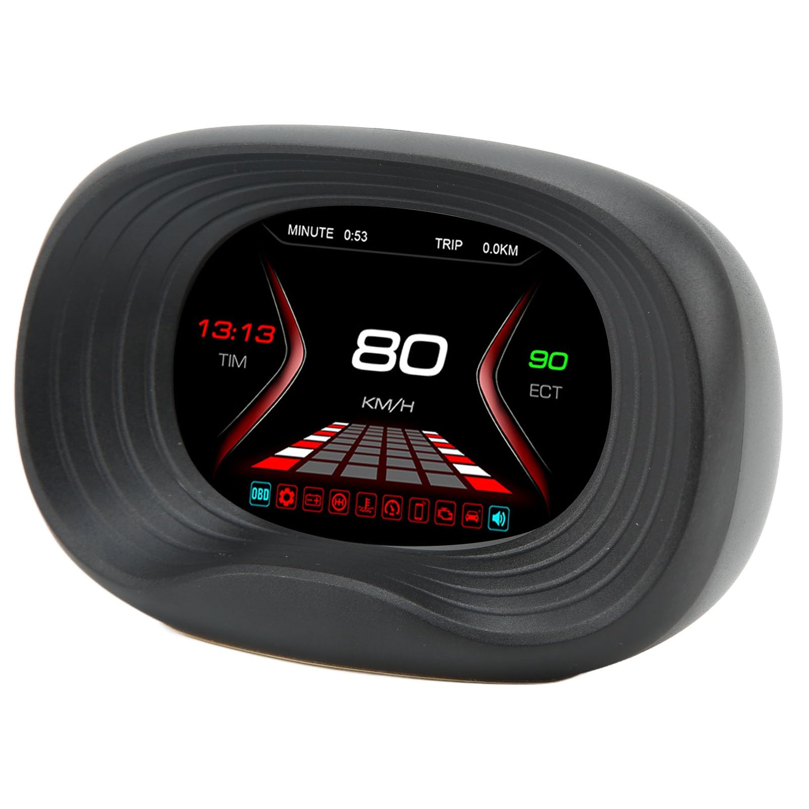 Walmeck Temperatura, Napięcie, prędkość Wyświetlacz HUD Cyfrowy Miernik OBD Wskaźnik Diagnostyczny Samochodu Narzędzie Alarmowe do Pomiaru Prędkości Pojazdu, Temperatury Wody, Zużycia