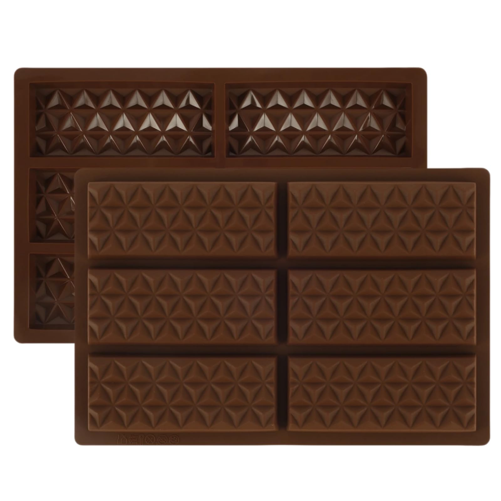 Silicone Chocolate Mould Candy Moulds, Silicone Chocolate Bar Mould,6 Cells Rectangle Triangle Diamond Shape,Ice Cube Tray Soap Wax Melt Molds,Christmas Chocolate Gift DIY