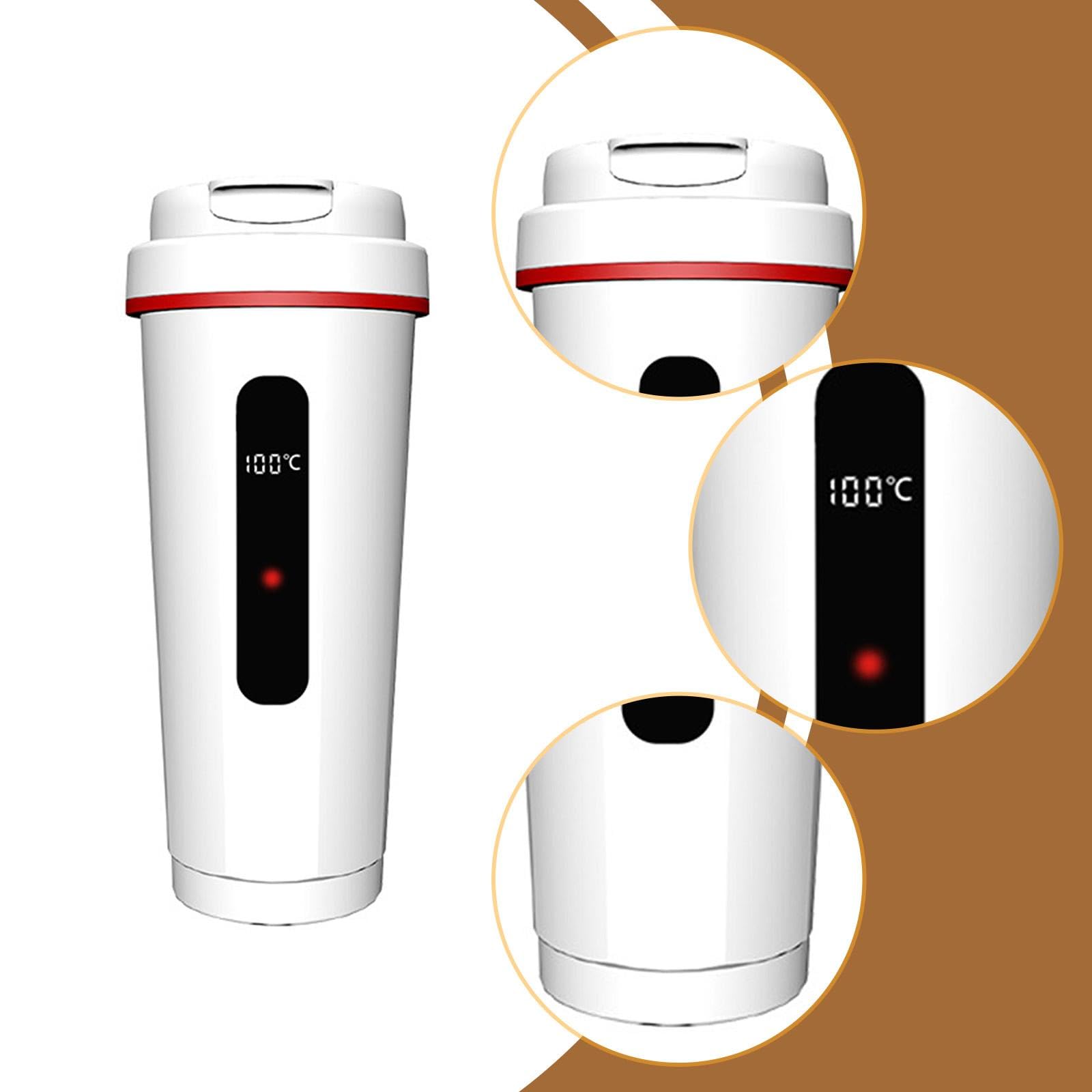 Hervidor de Agua eléctrico portátil para Coche, con Temperatura Ajustable y a Prueba de Fugas, Ideal para Viajes y té.