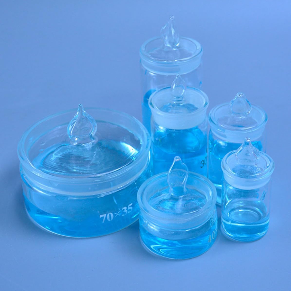 4pcs Glass Weighing Bottles with Lid for Laboratory Use, Storage and Evaporation Prevention, Suitable for Samples and Aromas in Hospital and Lab Settings