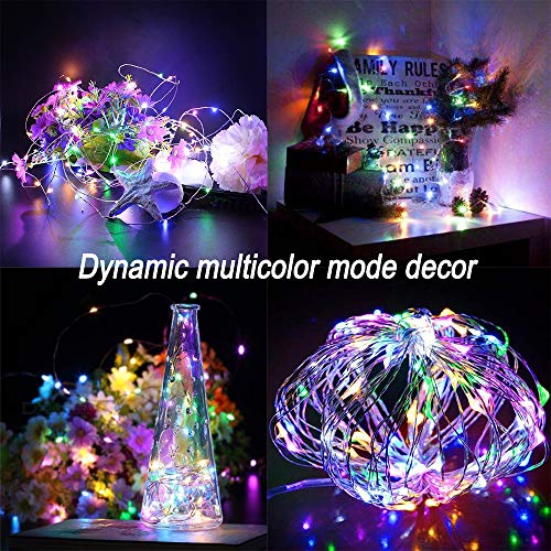 16 Colors Changing Fairy String Lights Usb Powered With Remote Control, 33Ft 100 Rgb Led Bright Silver Wire Firefly Lights For Christmas Tree Wedding Party Indoor Garden Patio Holiday Outdoor Décor #TOP2