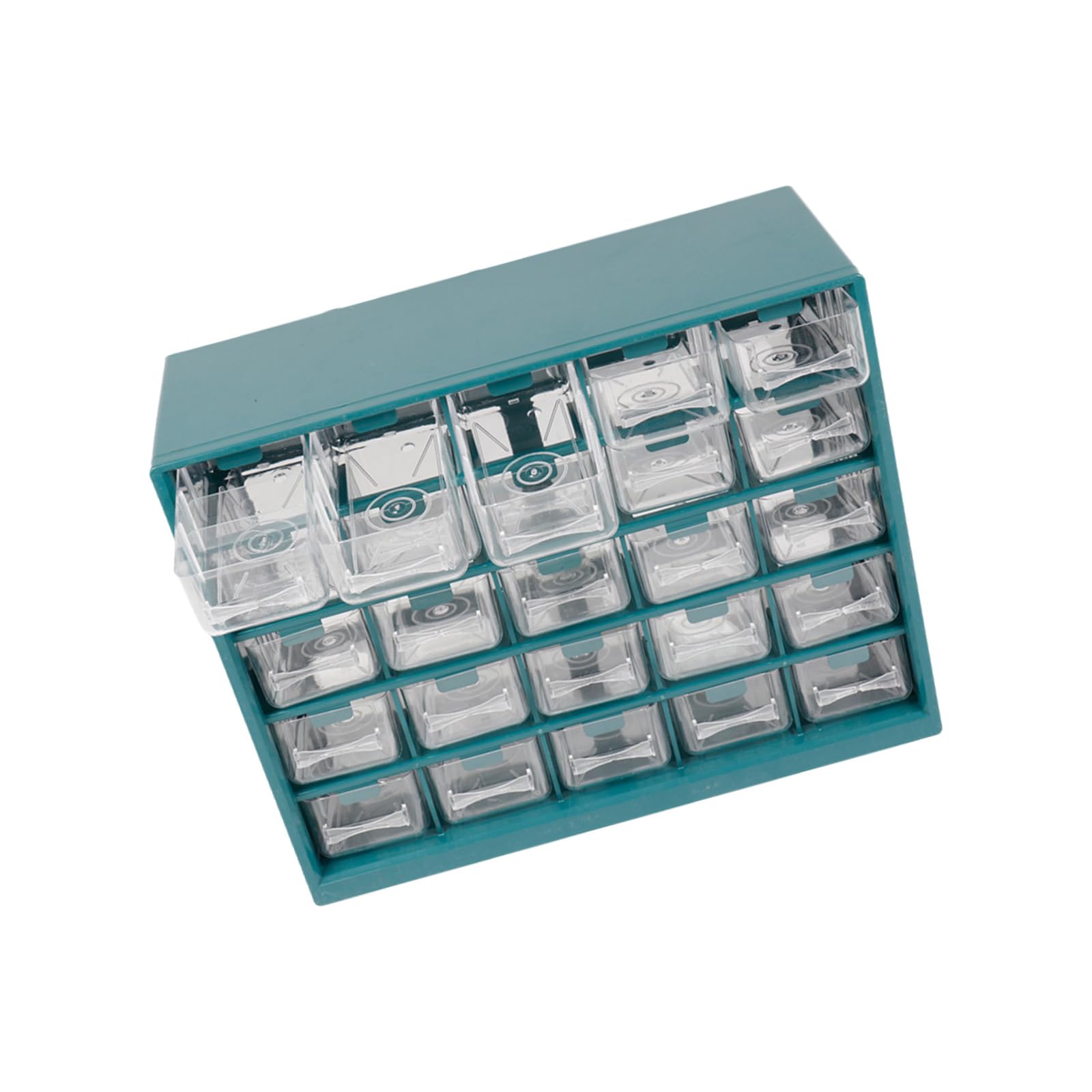 Model Stackable Clear Drawer Organizers 25 Compartments for Tool Hardware Accessories Easy Cleaning Designs Transparent Drawer Storage Box with Adjustable Dividers