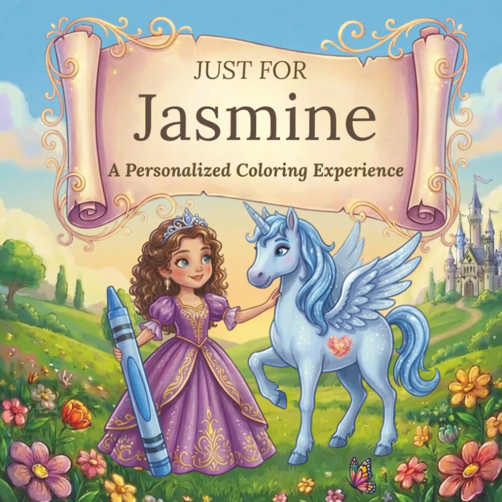 Just for Jasmine: A Personalized Coloring Experience: 50 total coloring pages | 28 coloring pages featuring Jasmine's name | 22 coloring pages themed for girls (Personalized Coloring Book Series)