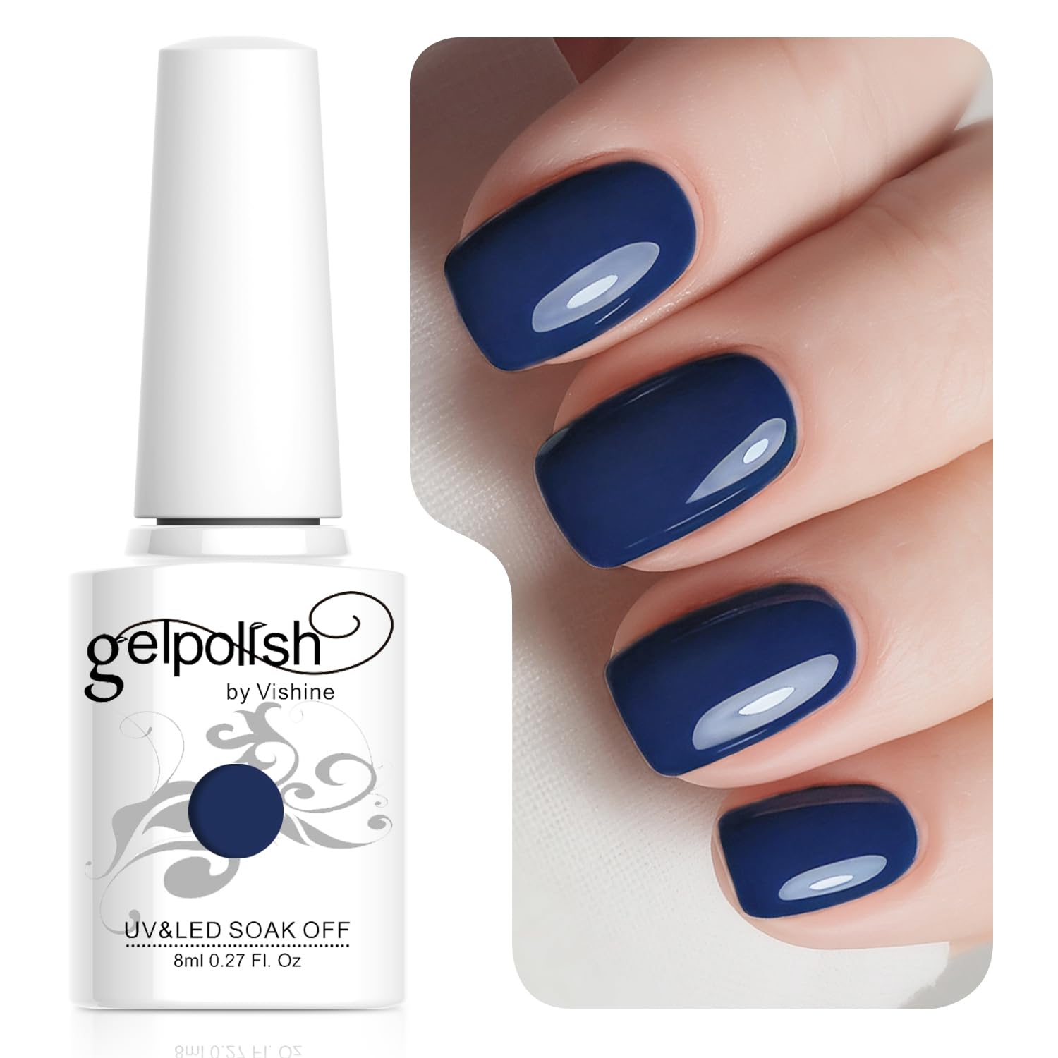 Vishine Esmalte de uñas semi-permanent Soak Off UV LED Gel Polish Nail Gel Manicura, Negro (687) — view 41