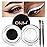 evpct 2 in 1 White & Black Gel Eye Liner Waterproof Smudge Proof for Waterline White Liquid Eyeliner Pen Pencil Cream Eyebrow Pomade Set with Brushes Work Great with Eyeliner Face Body Paint Stick