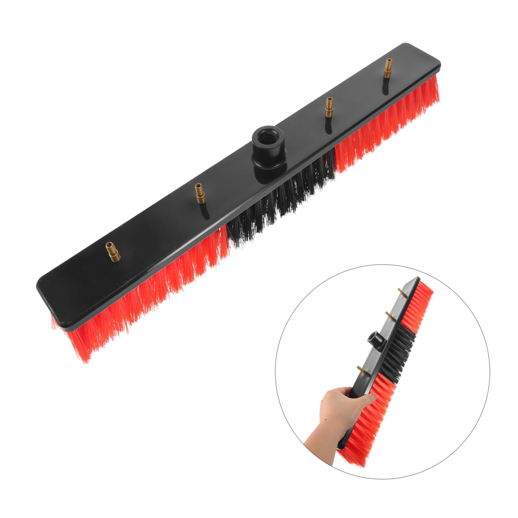 TOYANDONA Spazzola la Pulizia Pannelli Solari con Flusso D'acqua 21,7" Compatibile con Filettatura 3/4", Materiale Plastico e Acciaio, per Tetti e Aree con Risorse Idriche Limitate