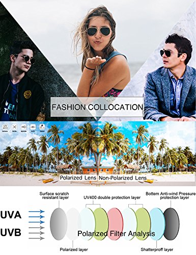 The Fresh Classic Metal Frame Polarized Lens Aviator Sunglasses with Gift Box 5