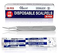 Vista 16 de Escalpelos Desechables 10 - Herramienta de Dermaplaning Escalpelos 10 con Mango de Plástico, Hojas de Dermablade de Acero de Alto Carbono #10