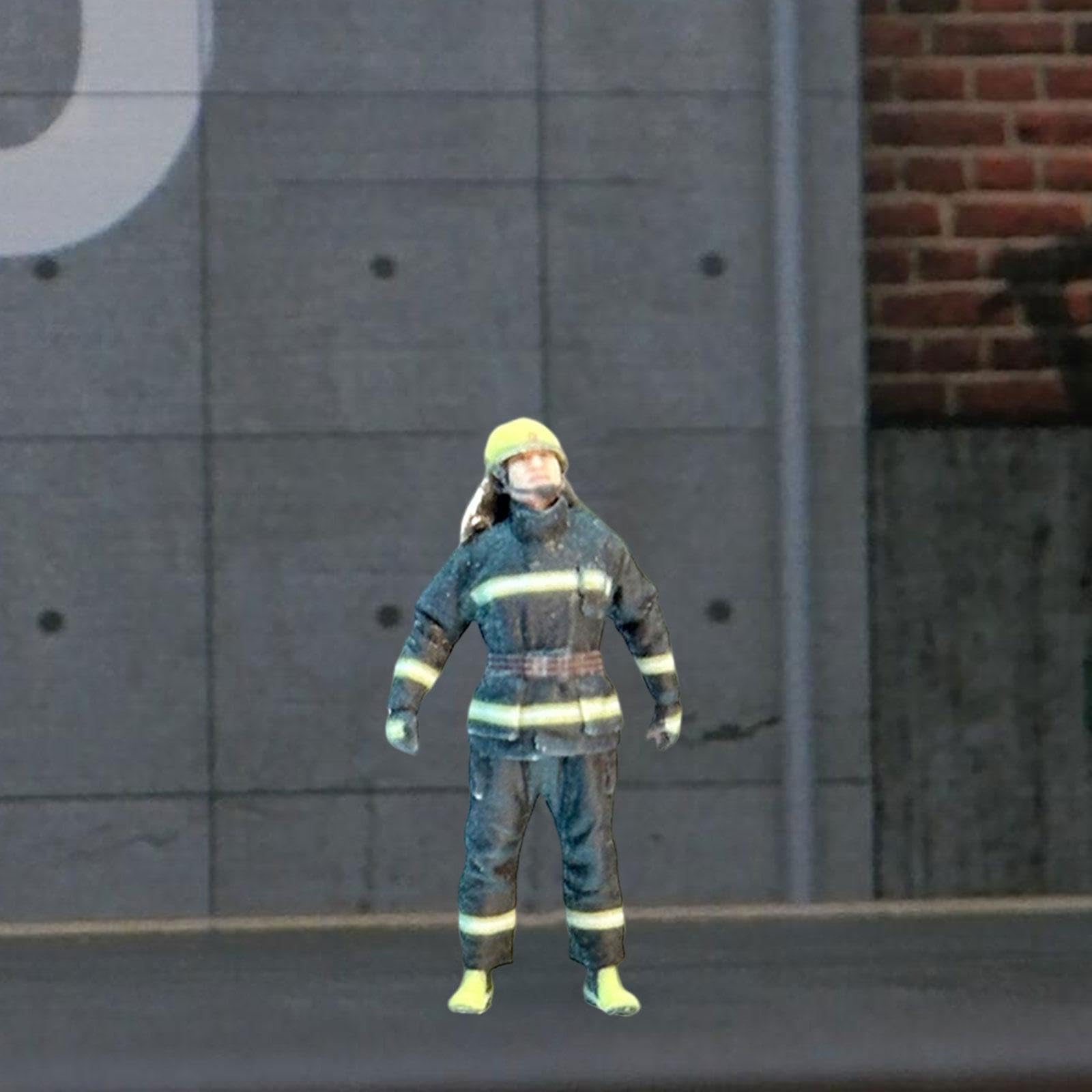 Tachiuwa 1/64 Scale Firefighter Model Diorama Action Figures Collectibles Scene Props Figures Sand Table Ornament for Scenery Landscape Building, Style C