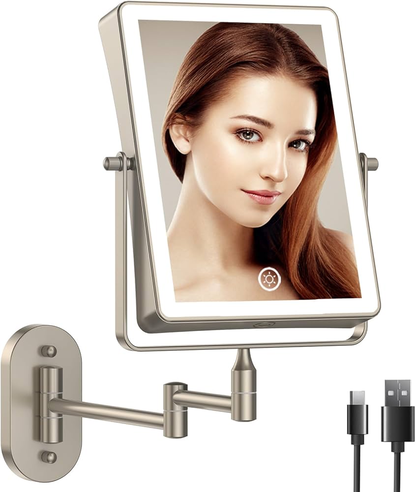 Amazon.com : FASCINATE Rechargeable Wall Mounted Makeup Mirror