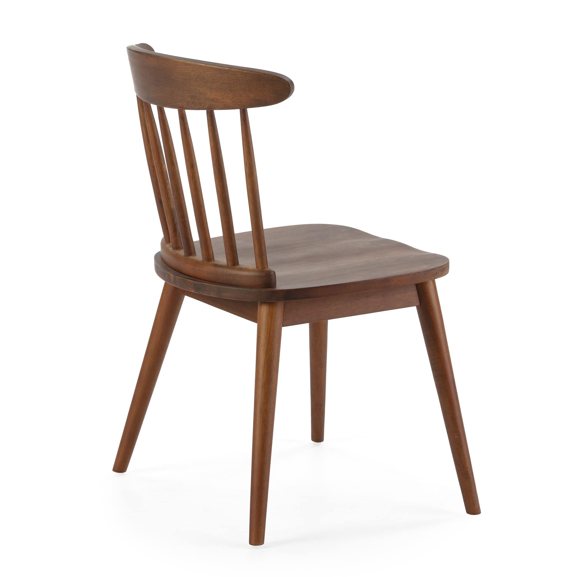 HOMN LIVING Pack 2 sillas Ben Color Nogal, Madera Maciza, 55 cm (Ancho) 52 cm (Profundo) 80 cm (Alto)