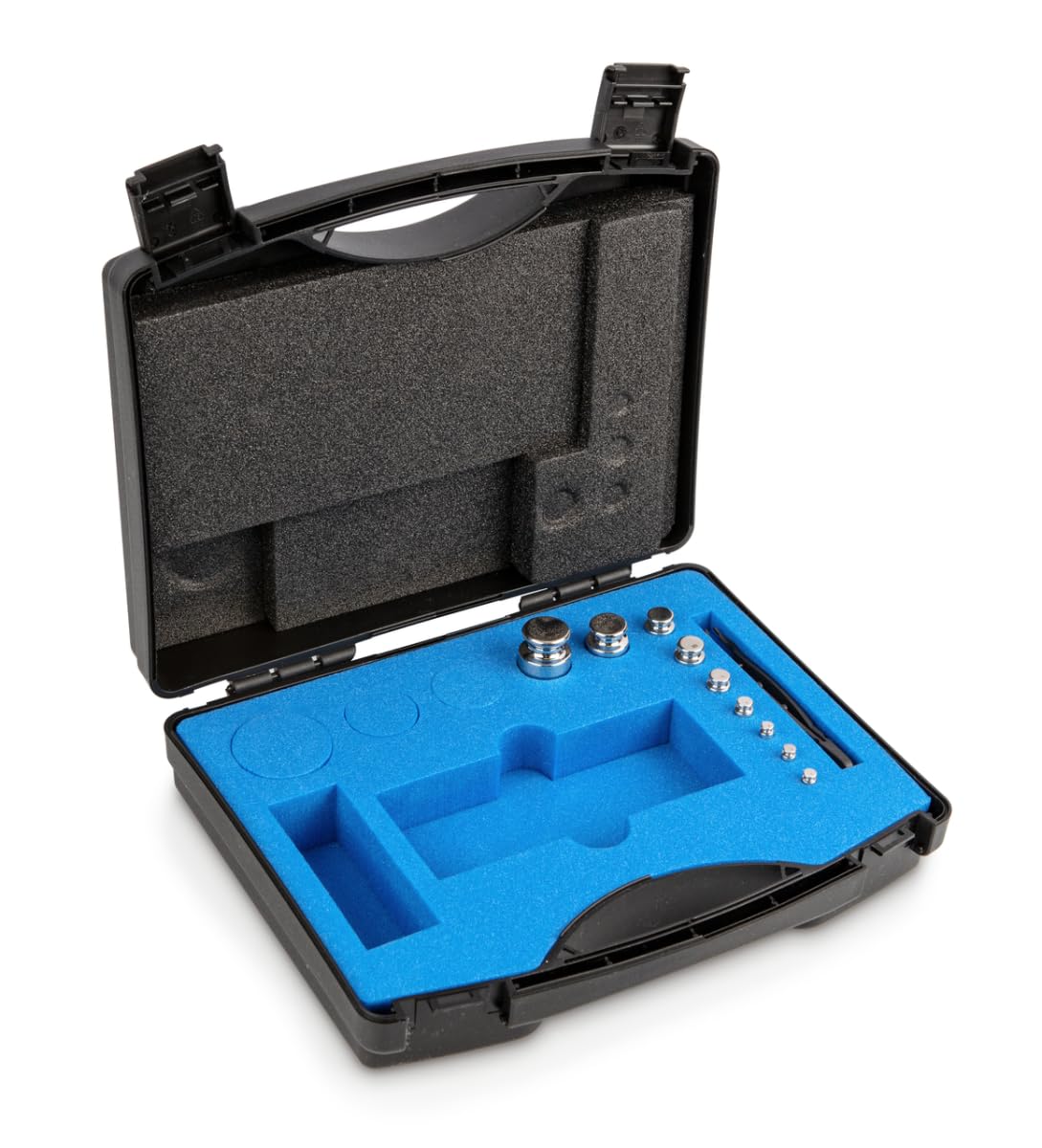 Kern 324-034 + 962-416 - Juego de pesas, clase F1, forma de botón, Acero inoxidable pulido, con certificado de calibración DAkkS