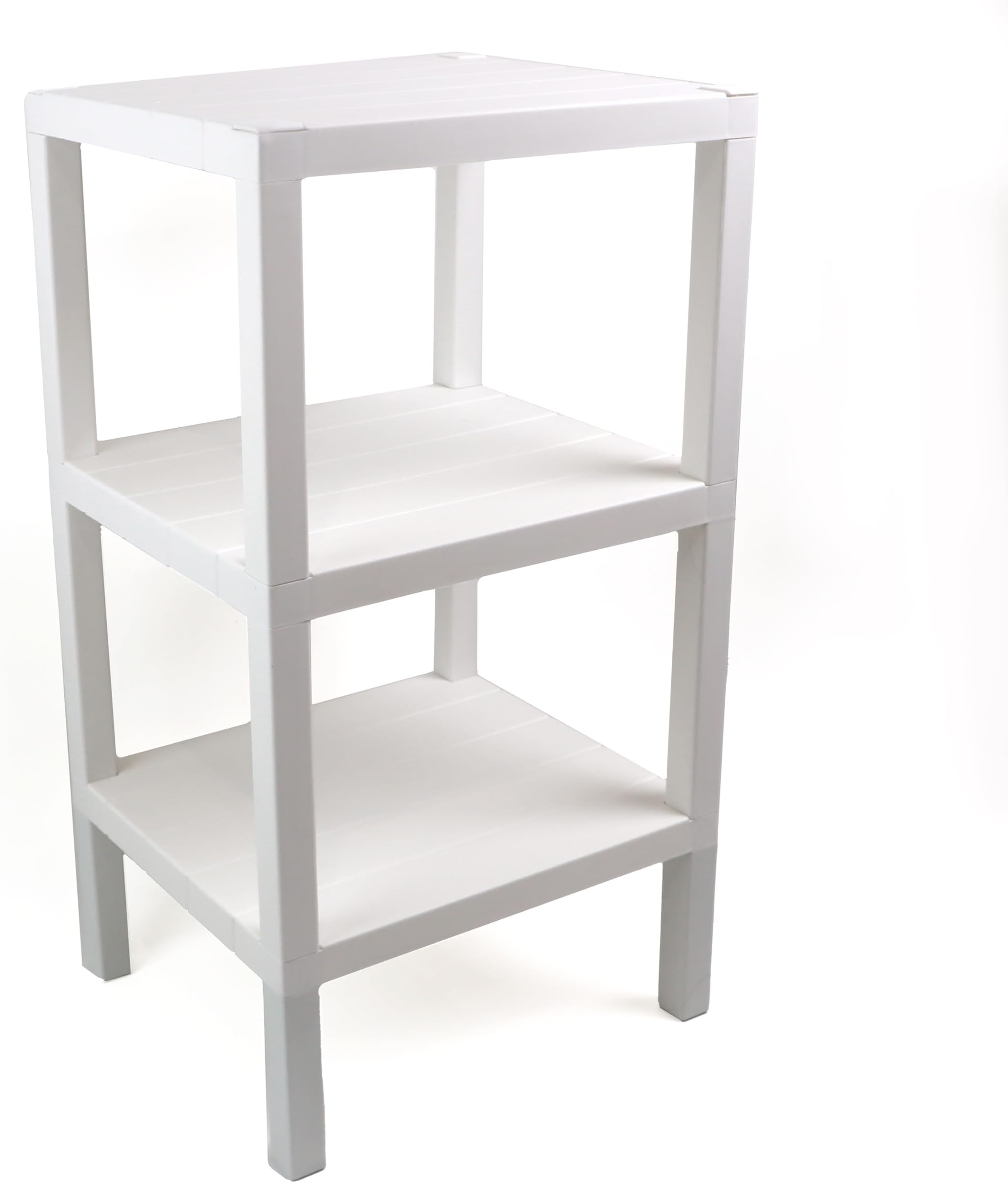 DIVCHI 3 Tier Side End Table Nightstand Coffee Tables Storage Bedside Office Living Room Bedroom Small Narrow Space Sofa Table (White)