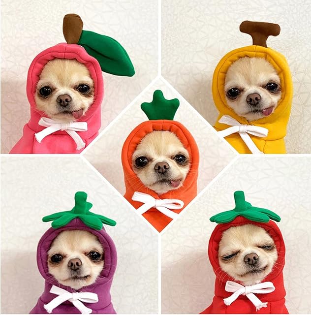 Foto 7 de 7 de XIAOYU Cachorro Perro con Capucha Gatos Sudaderas con Capucha Ropa para Mascotas Elegante Sudadera de Frutas…
