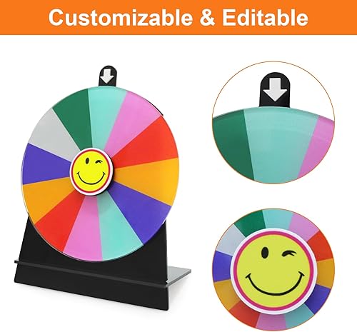 Miniatura 2 de Delizon Rueda de premio de color de 10 pulgadas doble cara 816 ranura giratoria juego de fortuna actividades navideñas fiesta aula o educación en el