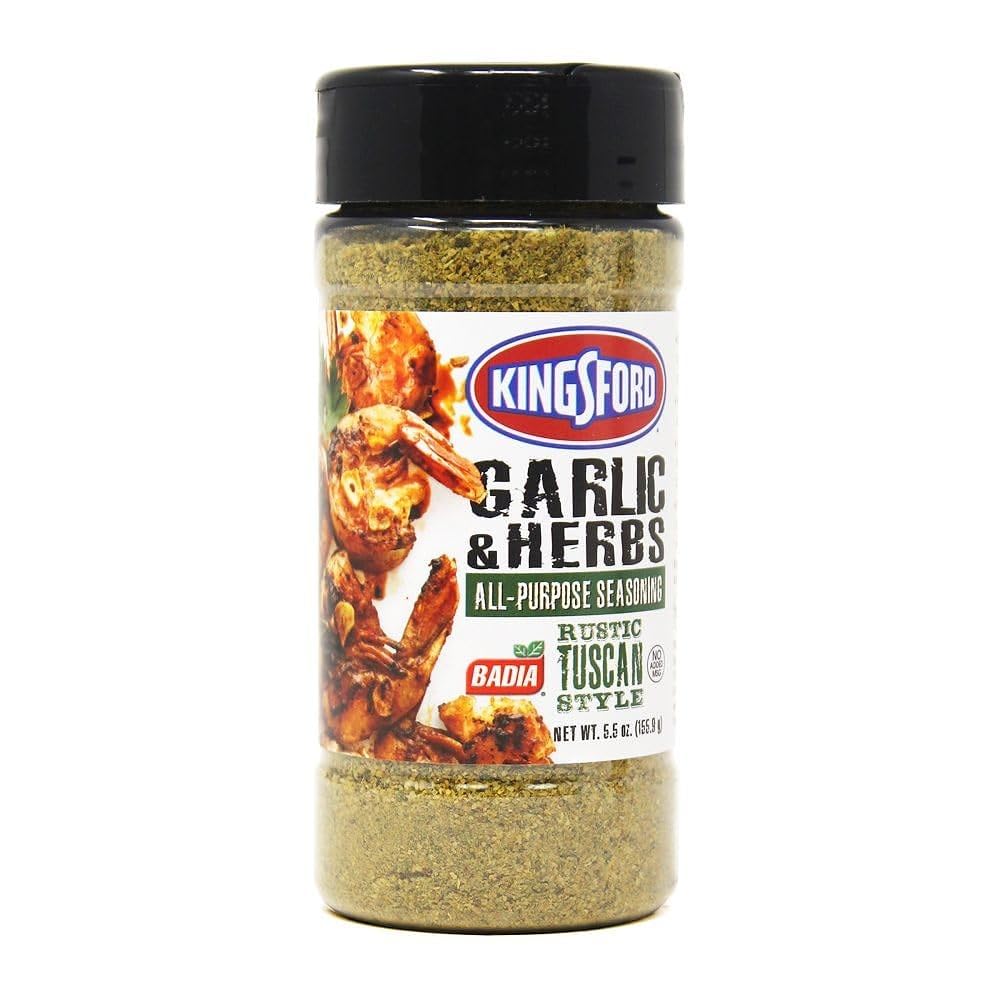 Kingsford Garlic & Herbs All-Purpose Seasoning 5.5 oz – Rustic Tuscan Style for Cooking, Grilling & Marinades