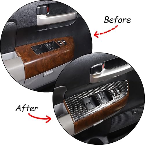 Miniatura 3 de 4 piezas de marco de interruptor de elevación de ventana de puerta de automóvil para Toyota Tundra 2007-2013 accesorios, cubierta de panel de botón