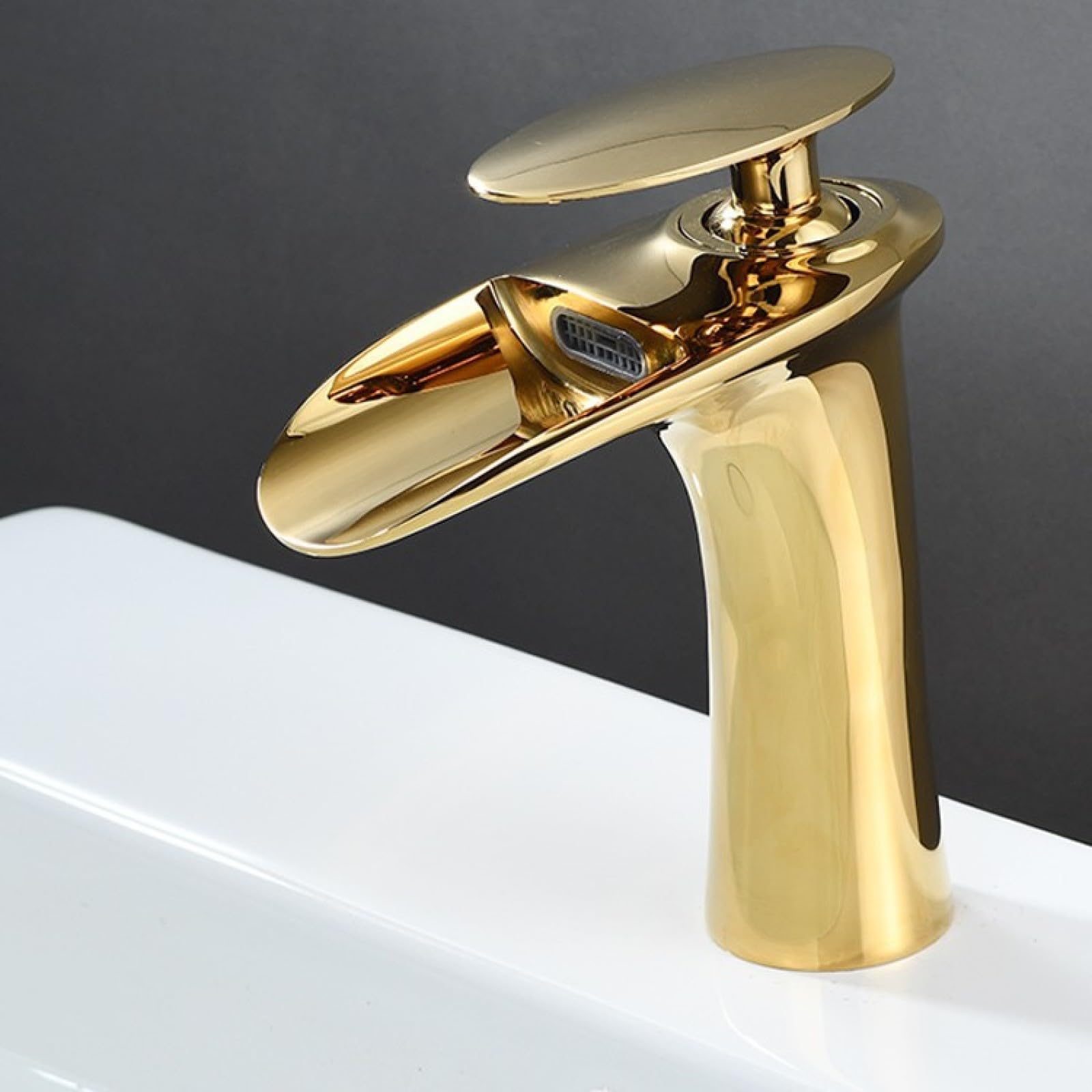 Fanjubei Golden Bathroom All-Copper Hot And Cold Basin Faucet