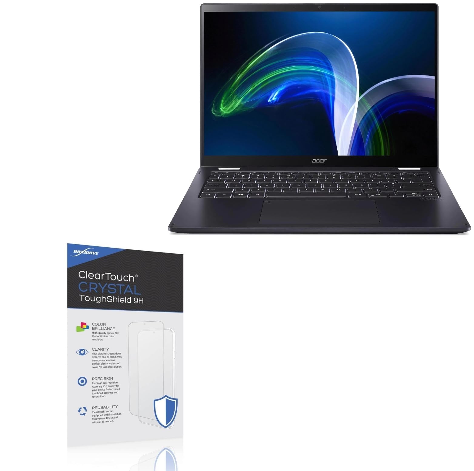 BoxWave Screen Protector Compatible With Acer TravelMate Spin P6 (TMP614RN-52) - ClearTouch Crystal ToughShield 9H (2-Pack), Clear 9H Tough Flexible Film Screen Protector