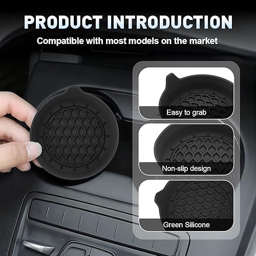 Miniatura 2 de Portavasos para automóvil, soporte de silicona mejorado 2025, protector de bebidas para fijar tazas de agua y bebidas, accesorios de inserción de