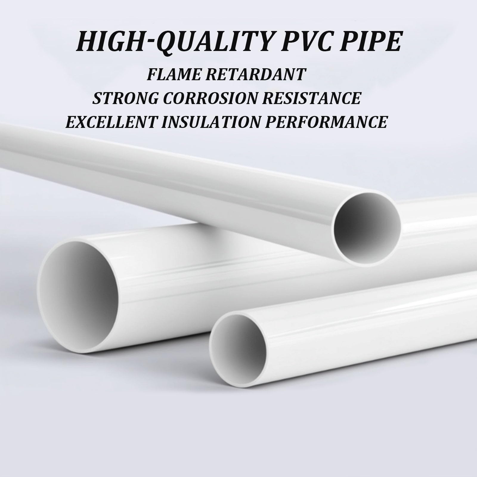 COYOUCO Tubería de PVC 200 mm Diámetro Exterior x 3 mm Espesor de Pared Longitud 0,2 m a 1,5 m Tubería de plástico Duro para Drenaje, mejoras para el hogar 1 Pieza,0.5M