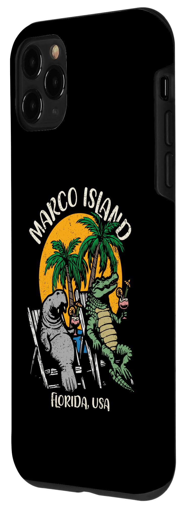 iPhone 11 Pro Marco Island Florida USA Funny Manatee Alligator Design Case - Image 2