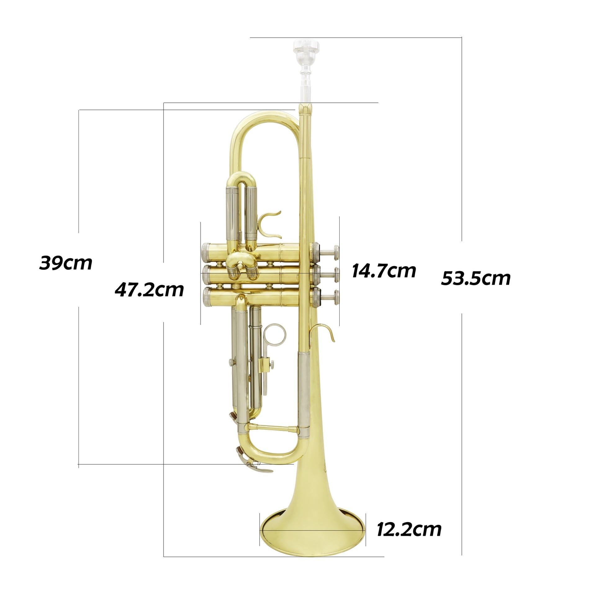 Blechblasinstrumente Trompete B-Trompete Aus Messing, Gold Und Silber, Zweifarbig, Trompete Für Anfänger, Blechblasinstrument