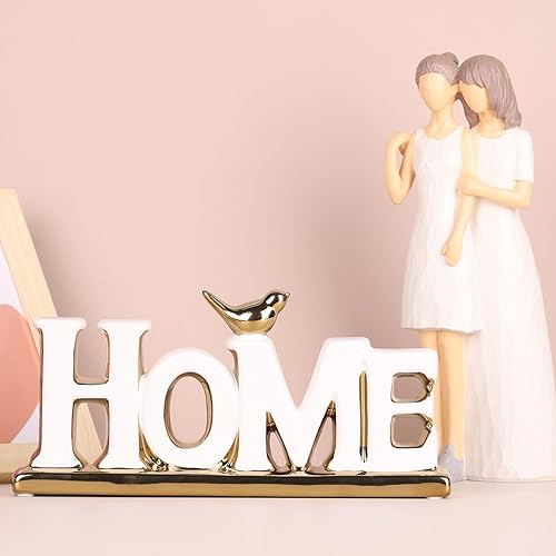 Miniatura 4 de Decoración blanca y dorada para sala de estar, dormitorio, estantería, mesa auxiliar, letrero para el hogar, estatuas estéticas, decoración bohemia