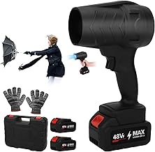 Souffleur Électrique sans Fil, Souffleur à Jet Turbo avec 2 Batteries 2000mAh, Vitesse 16000RPM, souffleur a Batterie pour Souffleur à Feuilles et Poussières Jardin, Garage, Neige, Débris