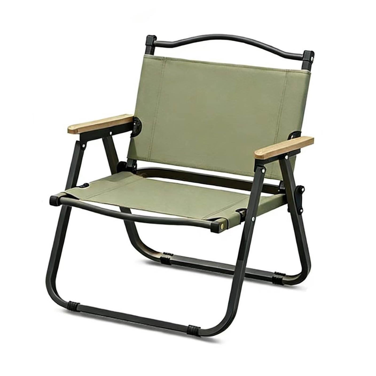 Tragbarer Klappstuhl, super tragbar mit Rückenlehne Camping im Freien(Green,L55 x W44 x H62cm)