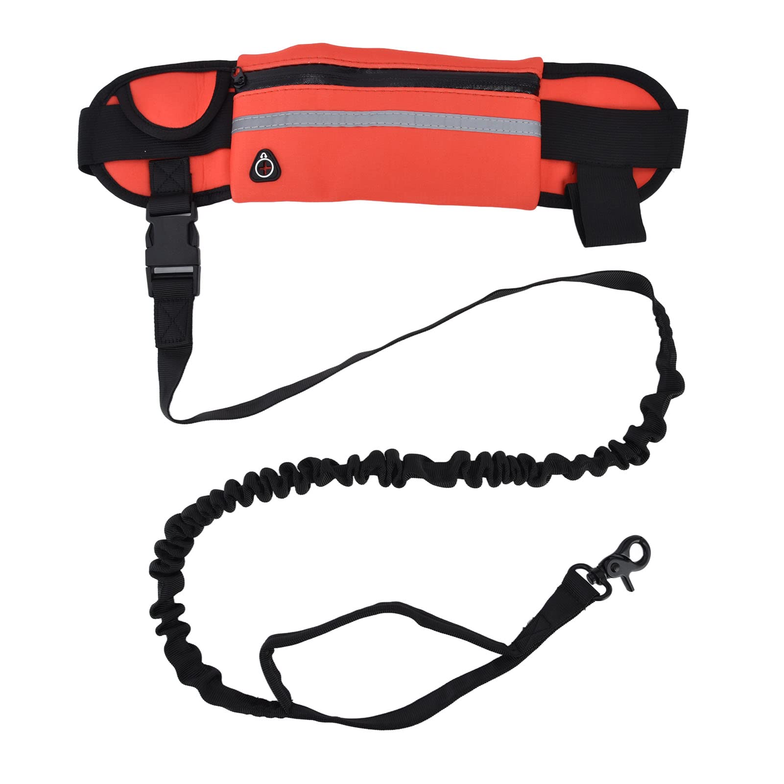 Cocoarm Guinzaglio per Cani a Mani Libere Striscia Riflettente Guinzaglio per Cani in Vita con Borsa con Cerniera Staccabile Tessuto per Immersione Poliestere 65 Fino a 115 Cm Regolabile per (rosso)