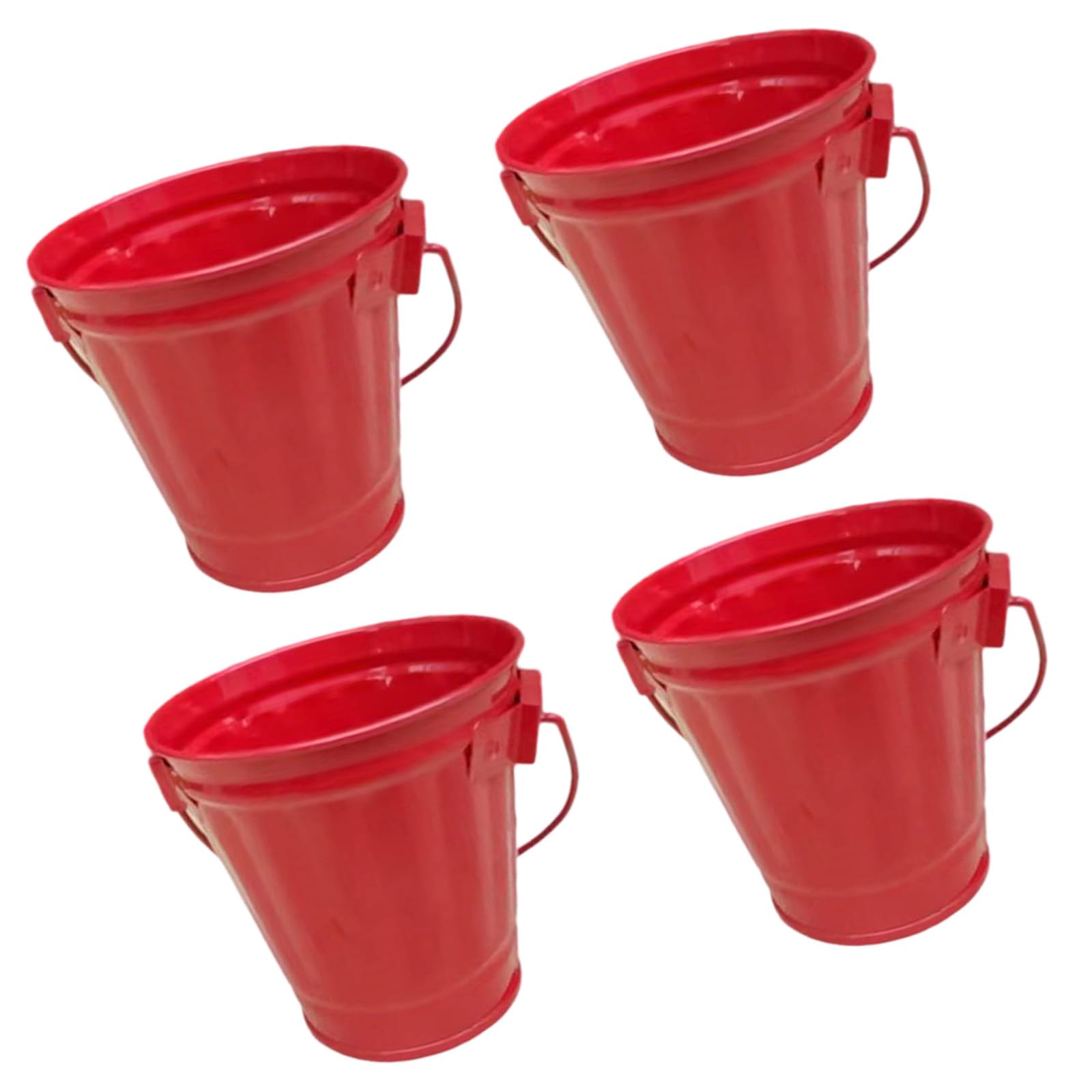 Colorful Pack of 4 Bucket Garden Pails Containers Suitable for Planting and Home Organization Floral Arrangements Round Metal Pencil Holder Bucket