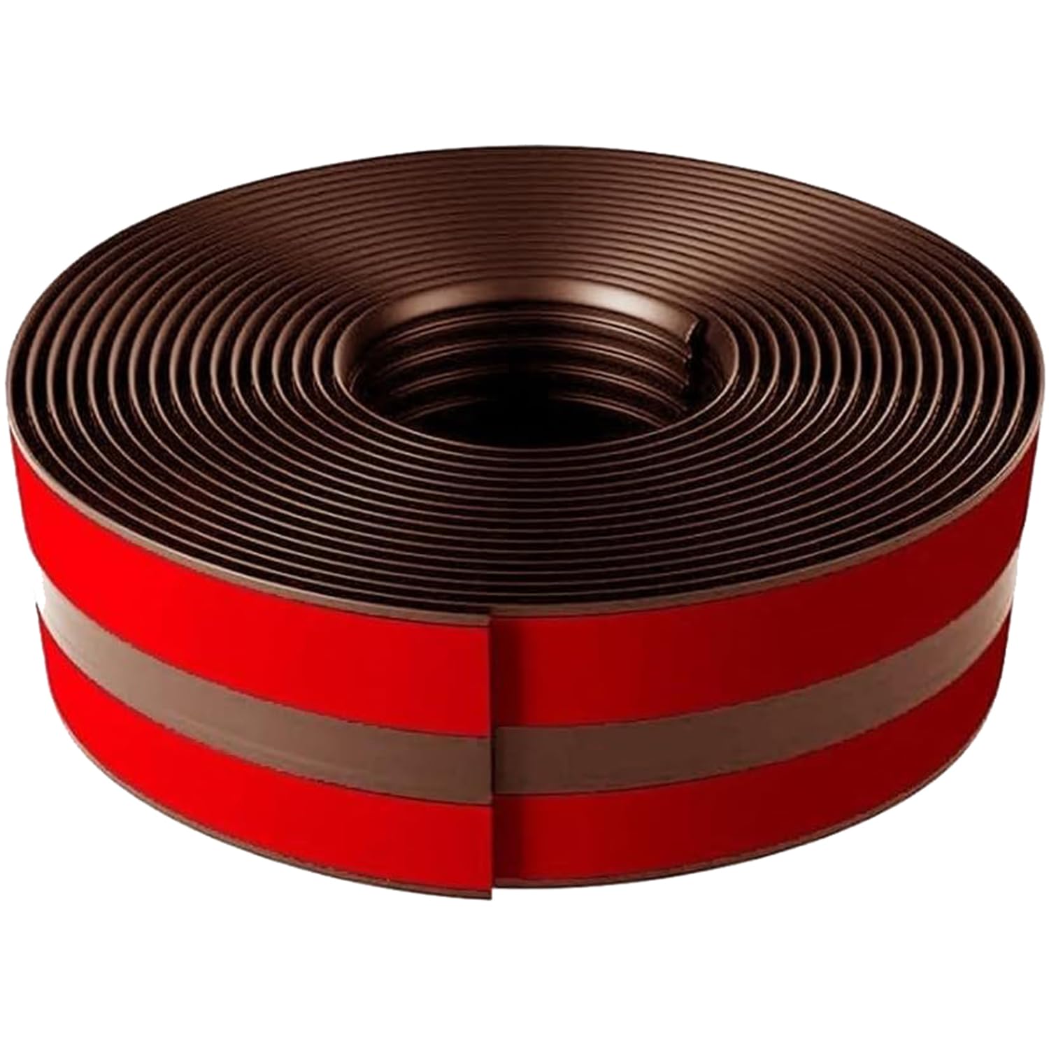 FOELANNE Self Adhesive Rubber Angle Edging, PVC Stair Edge Nosing Trim Self Adhesive Multicolor 1-10m(Brown,1m)