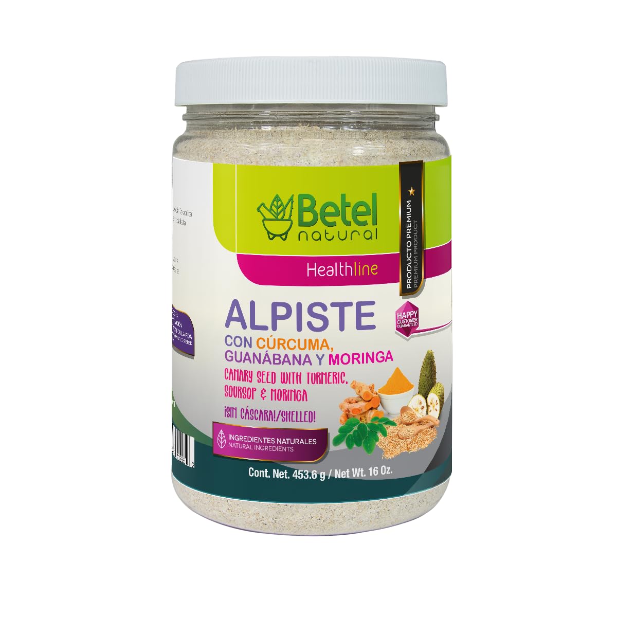 Premium Leche de Alpiste with Curcuma, Guanabana, and Moringa Superfood Powerhouse - 16 Oz