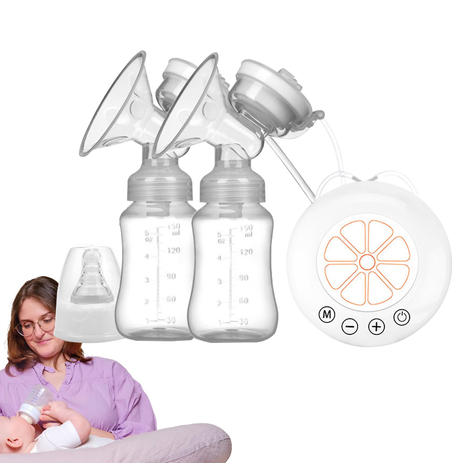 Pompa elettrica portatile per l'allattamento, doppie pompe per latte per allattamento | Mungitura con tiralatte ricaricabile,Tiralatte portatile in diverse modalità, a basso rumore per