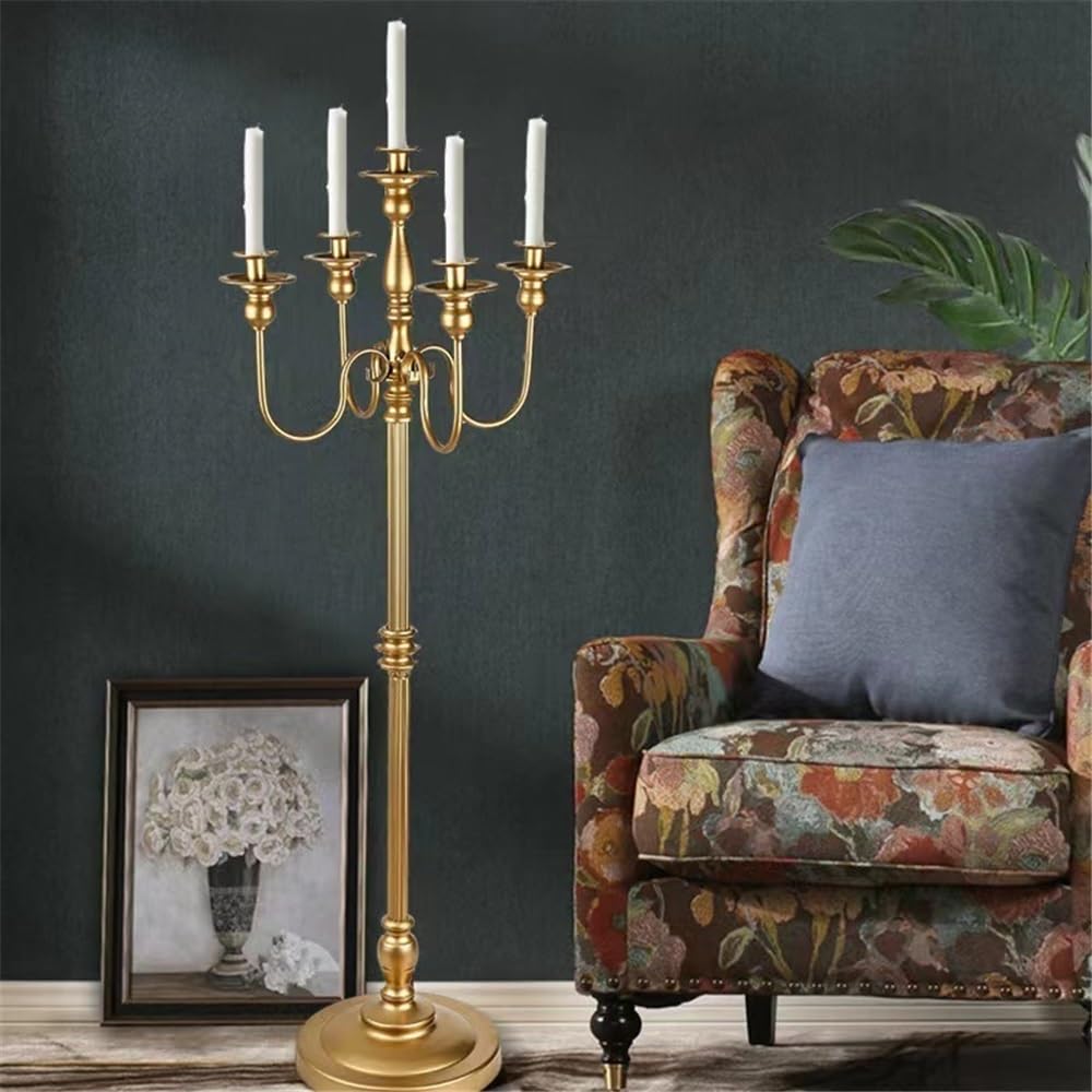 Candelabro Decorativo Candelero Alto de pie 5 Cabezas para el Comedor(Grande)
