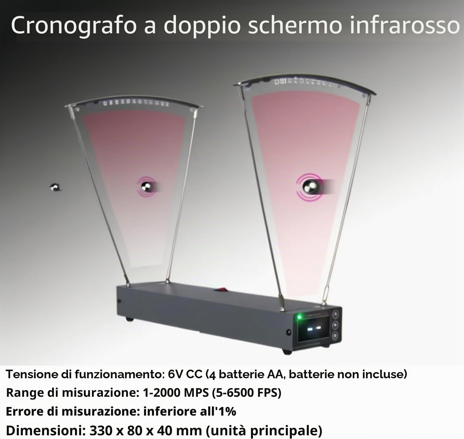 Misuratore di velocità, cronografo balistico per fucili, tester di velocità di precisione con schermo LCD FPS MPS misura per tiro con l'arco freccia