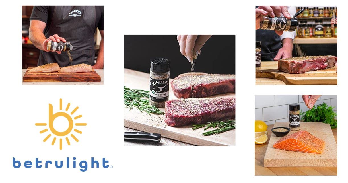 Kinders Seasoning The Blend Seasoning & Buttery Steakhouse Rub Are Gluten Free, Non GMO, No Added MSG | Pack of 2| Every Order is Elegantly Packaged in a Signature BETRULIGHT Branded Box!