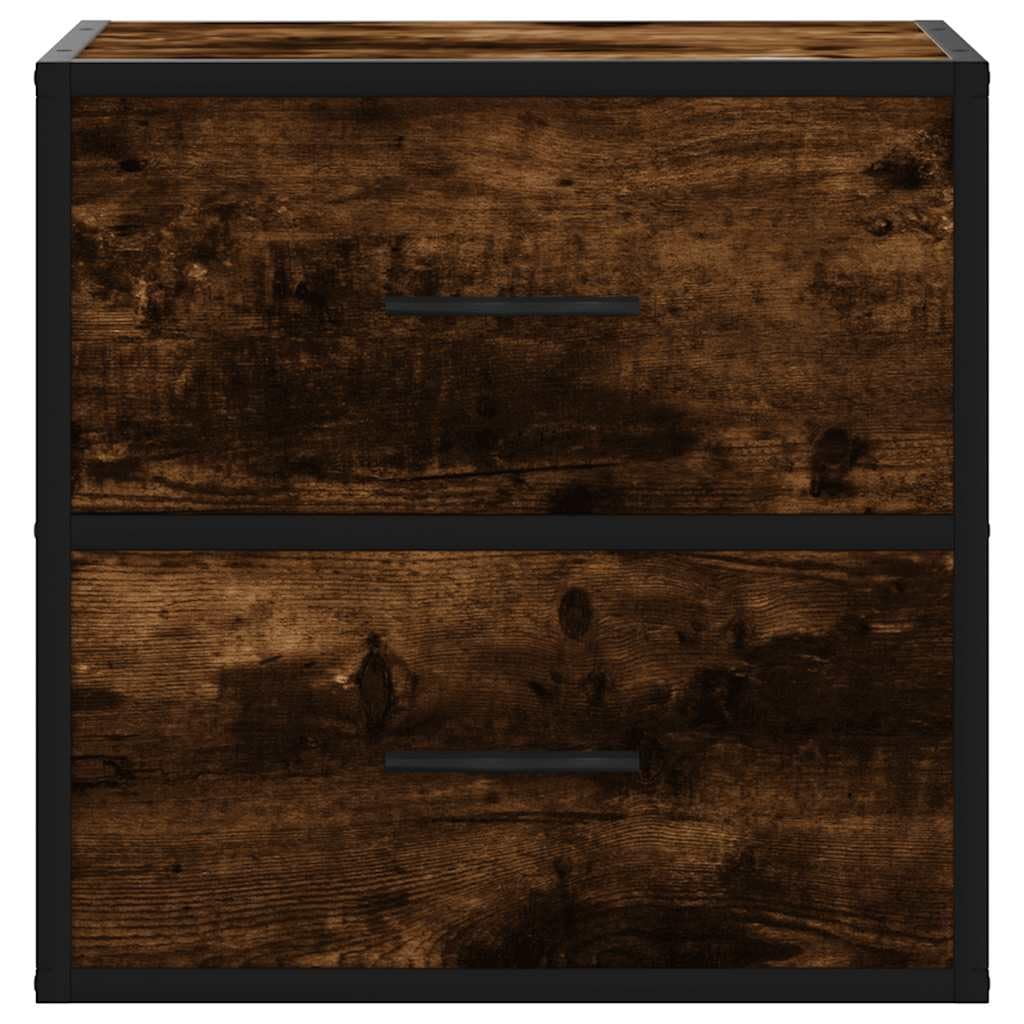 Wandmontierter Nachttisch aus Holzwerkstoff mit Metallgestell, Stauraum für Bücher und Accessoires, platzsparende Wandregal Lösung für Ordnung im Schlafzimmer