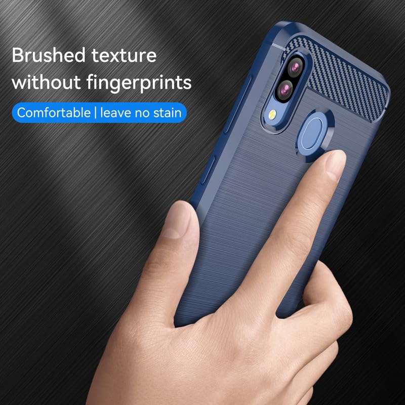 Image of Hybrid Carbon Fiber Back Case for Samsung Galaxy A20 / A30 (Blue)