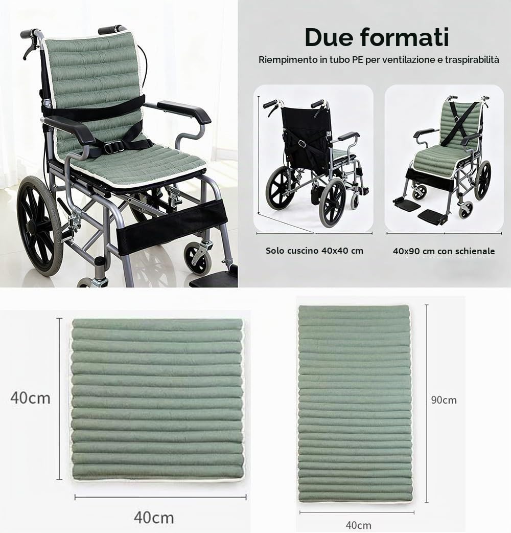 Cuscino per Sedia A Rotelle Antidecubito, Cuscino con Schienale Ortopedico 45X90CM Prevenzione delle Ulcere da Pressione Accessori Morbidi