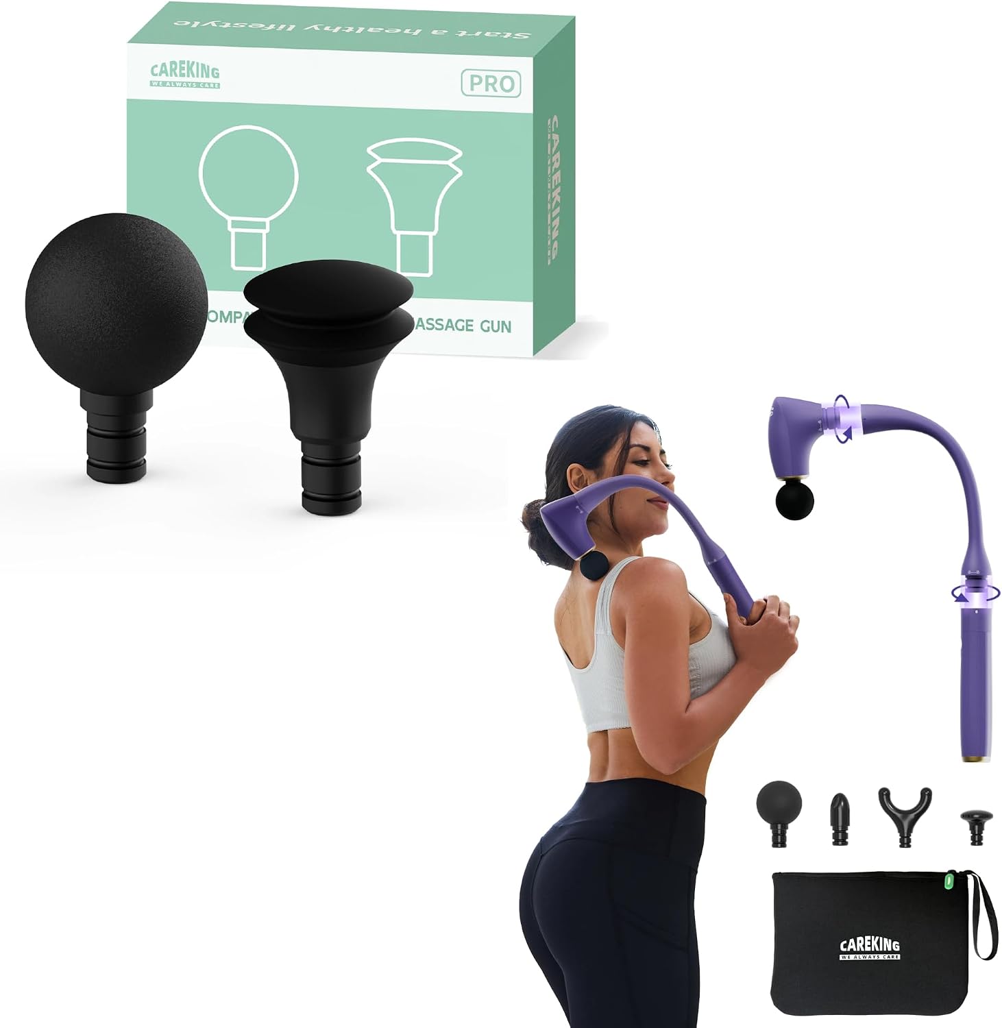 2-in-1 Massage Gun & 2 Massage Heads