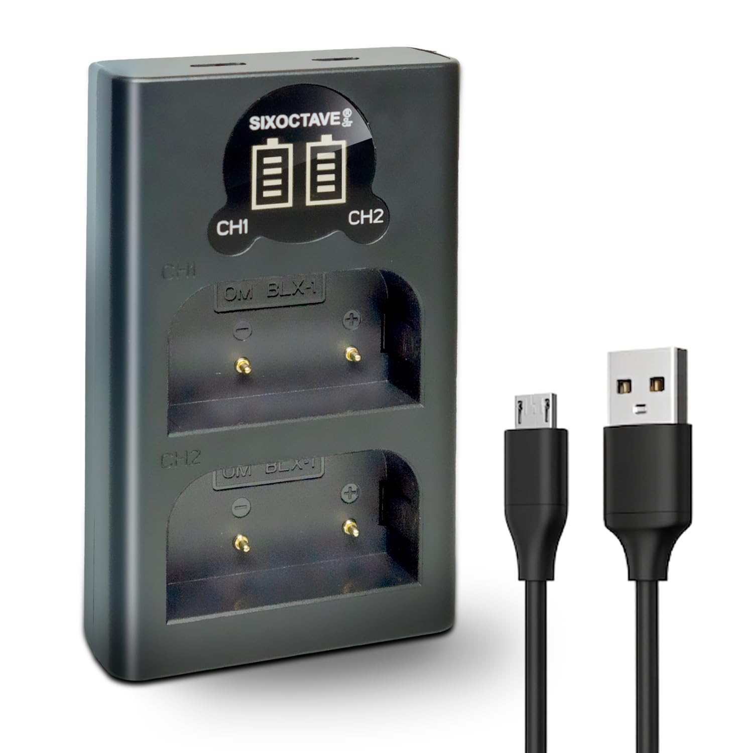 Amazon | SIXOCTAVE BLX-1 用 デュアル USB 急速互換充電器 カメラ